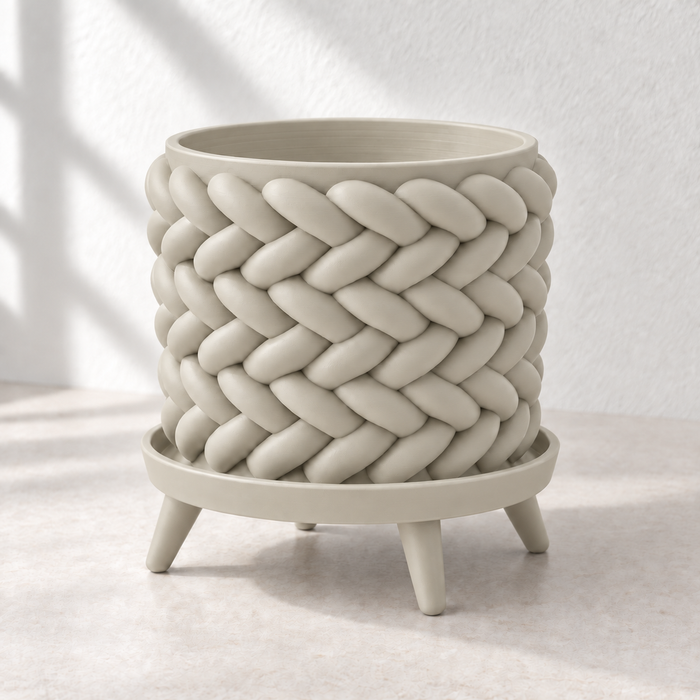 Woven Planter with Legs | Braido Sculptural Plant Pot