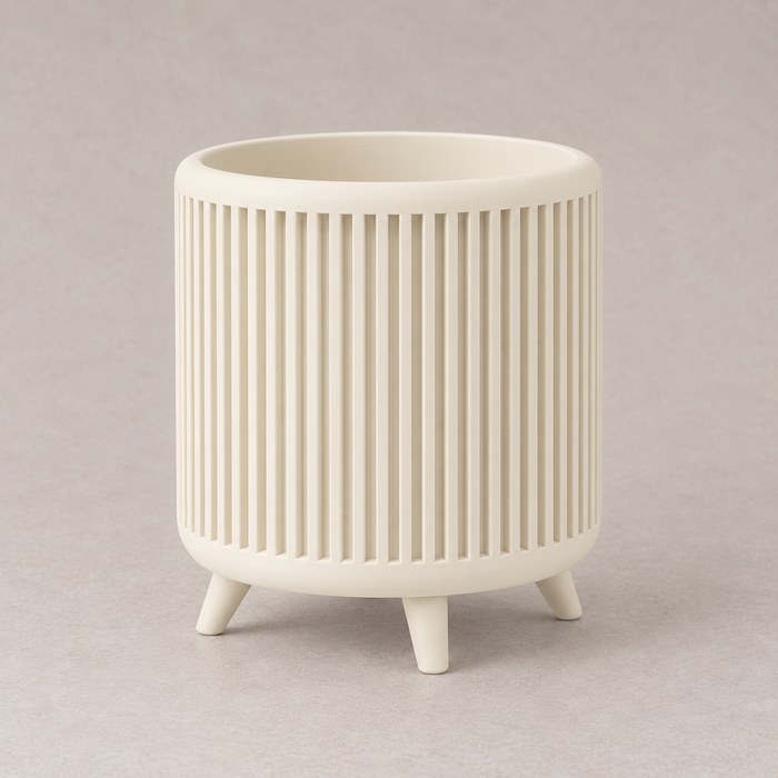 Ribbed Planter with Legs | Quadra Modern Plant Pot