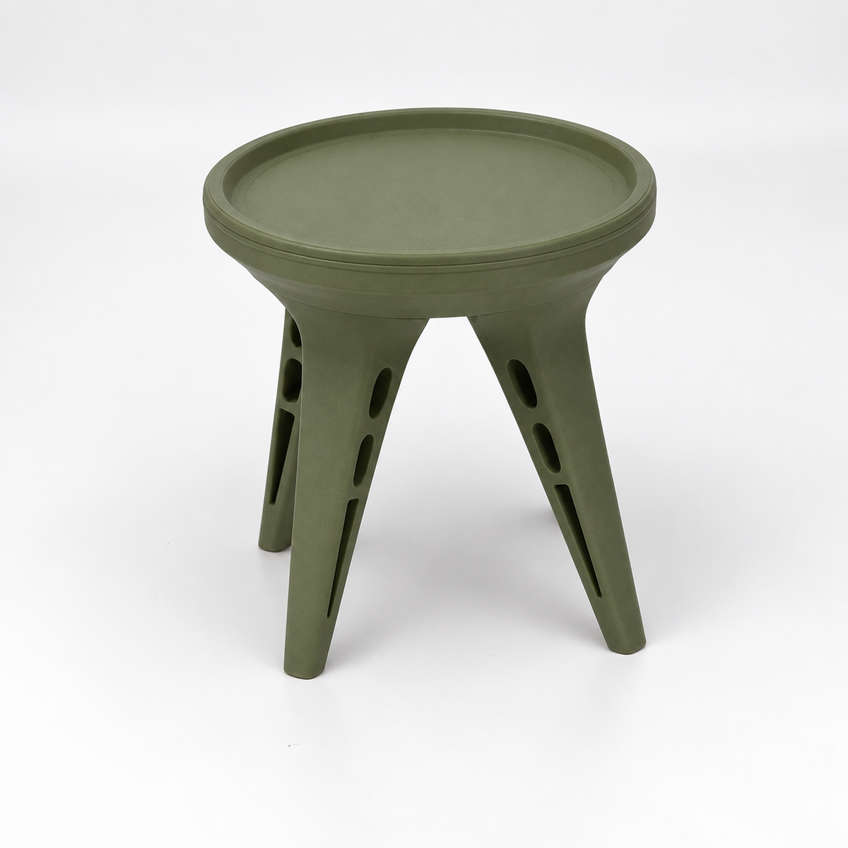 AeroFour plant stand viewed from above, revealing its solid round platform and raised edge.