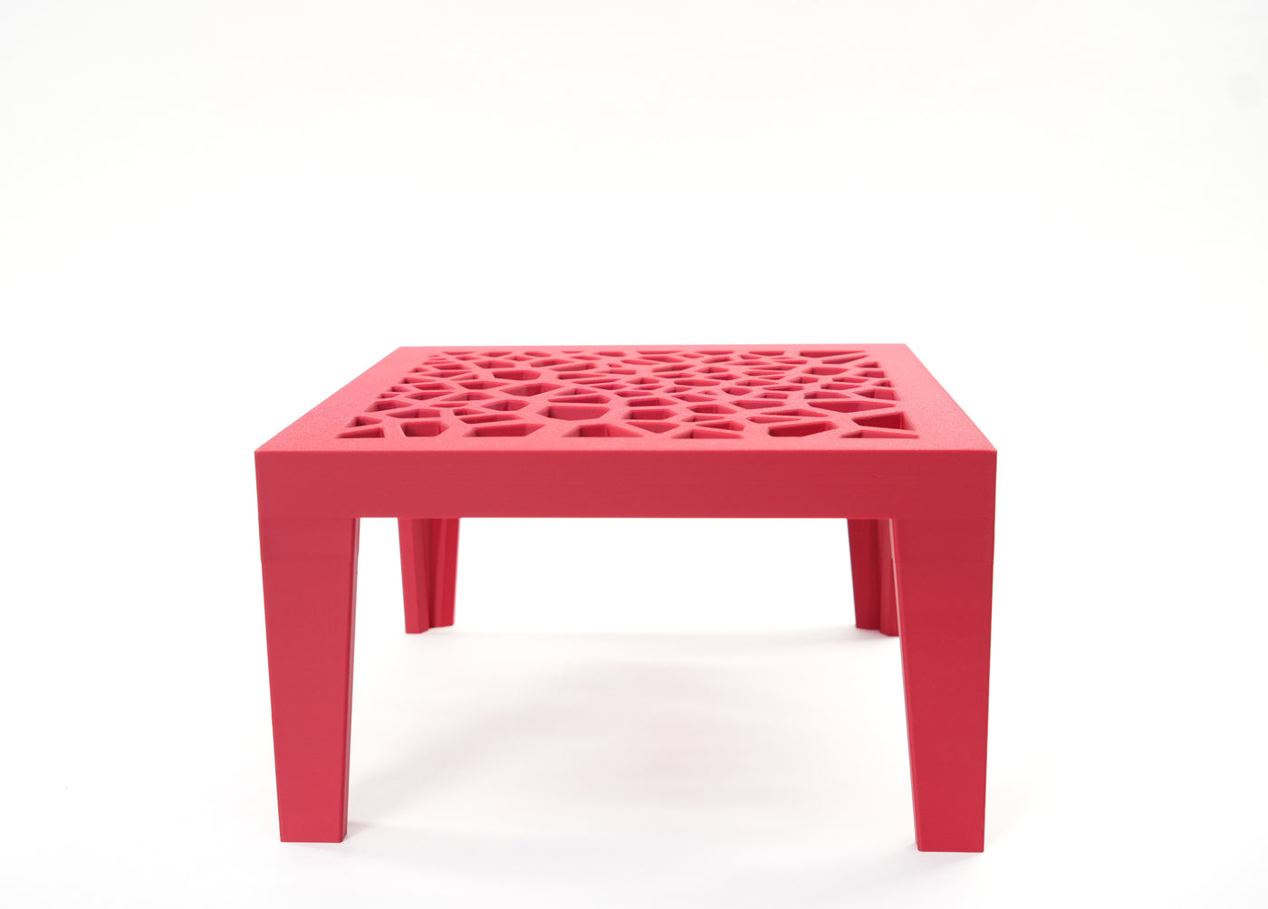 Plant pot stand “Grid Square” front view with raised legs
