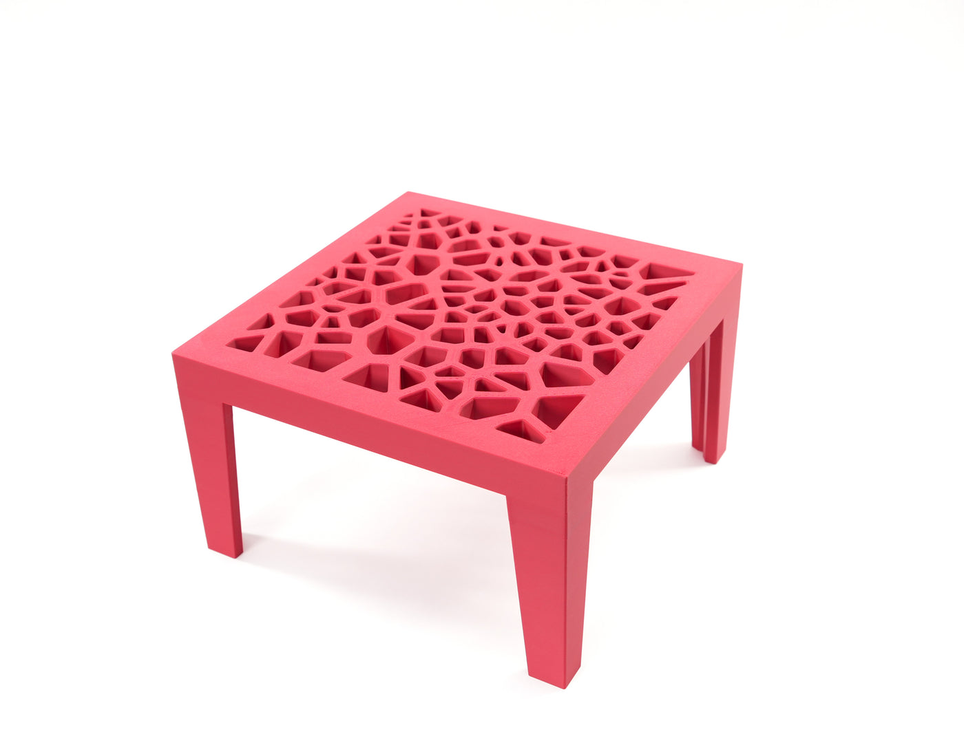 Indoor planter stand “Grid Square” angled view with four legs