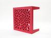 Side view of plant stand “Grid Square” showing lattice panel and raised shape