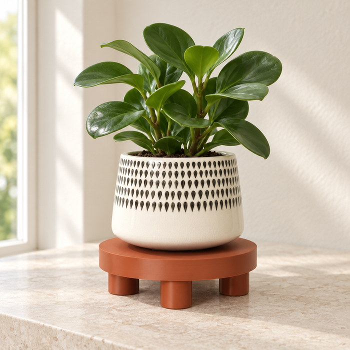 Modern Low Round Plant Riser for Planters | Mesa