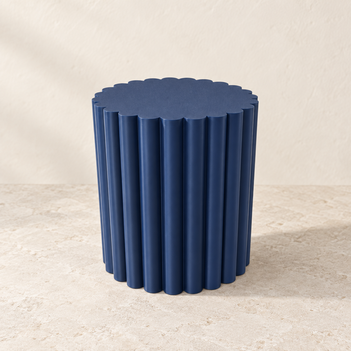Pillar decorative round plant stand featuring continuous fluted pedestal lines