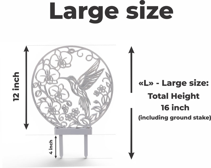 Large size plant trellis “Avi” showing 16 inch total height including ground stake