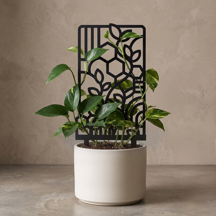 Mosaic mosaic-pattern plant trellis for indoor climbing plants, front view