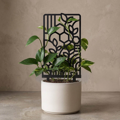 Mosaic mosaic-pattern plant trellis for indoor climbing plants, front view