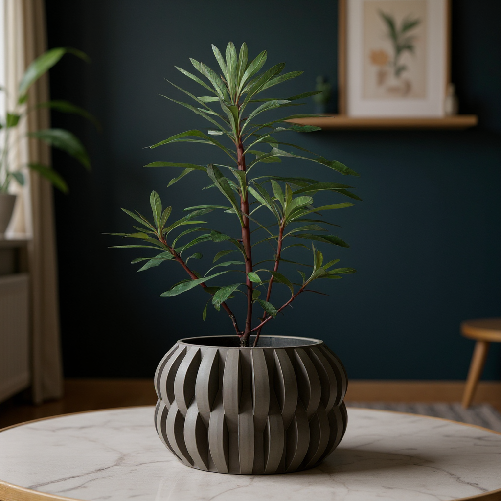 Povan ribbed indoor planter, product view 5