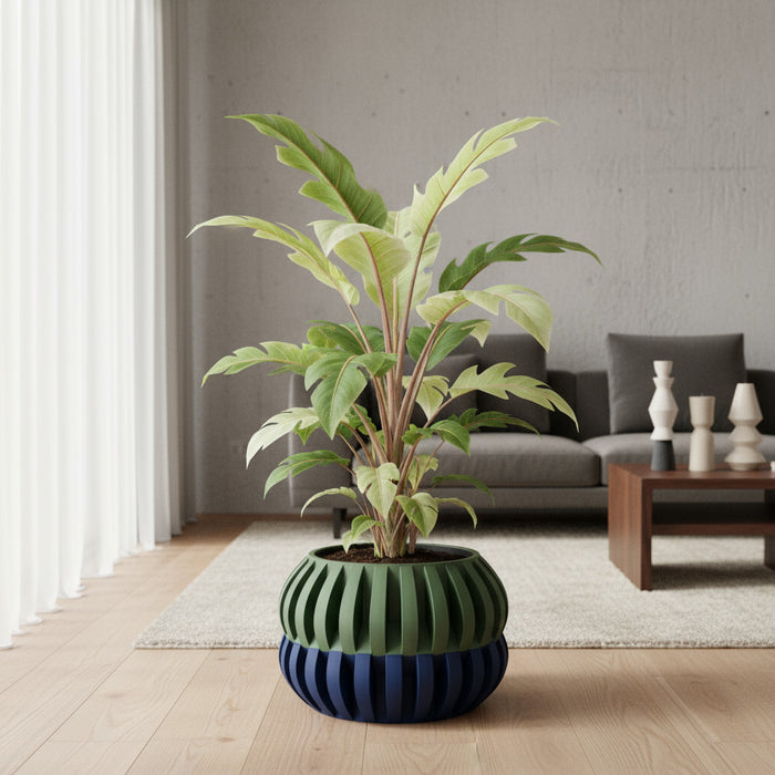 Modern 3D Printed Planter Pot "Povan" | Sculptural Large Plant Pot with Drainage Option | Multicolor or Single Tone