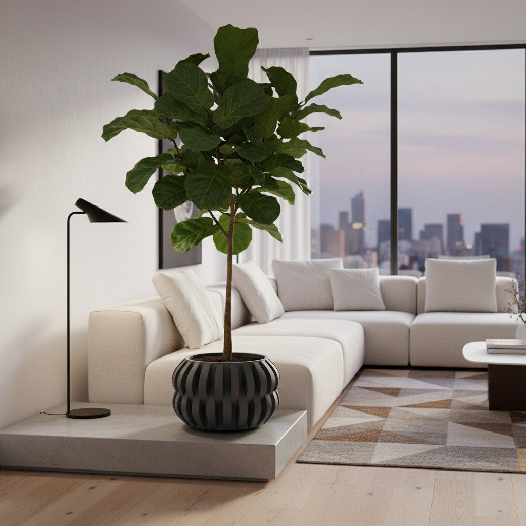 Povan ribbed indoor planter, product view 8