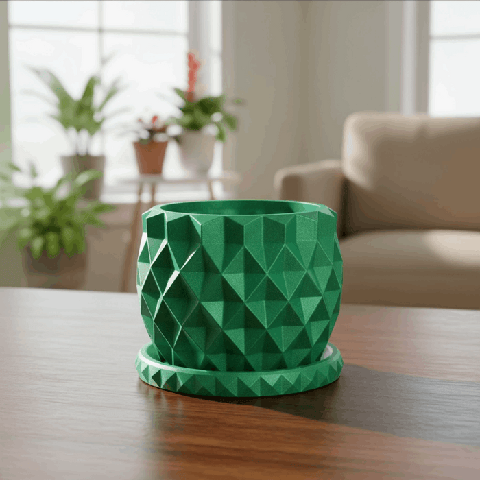 Geometric 3D Printed Planter "Prizma"  Modern Faceted Pot | Multicolor or Single Color Design