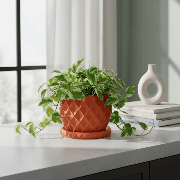 Geometric 3D Printed Planter "Prizma"  Modern Faceted Pot | Multicolor or Single Color Design