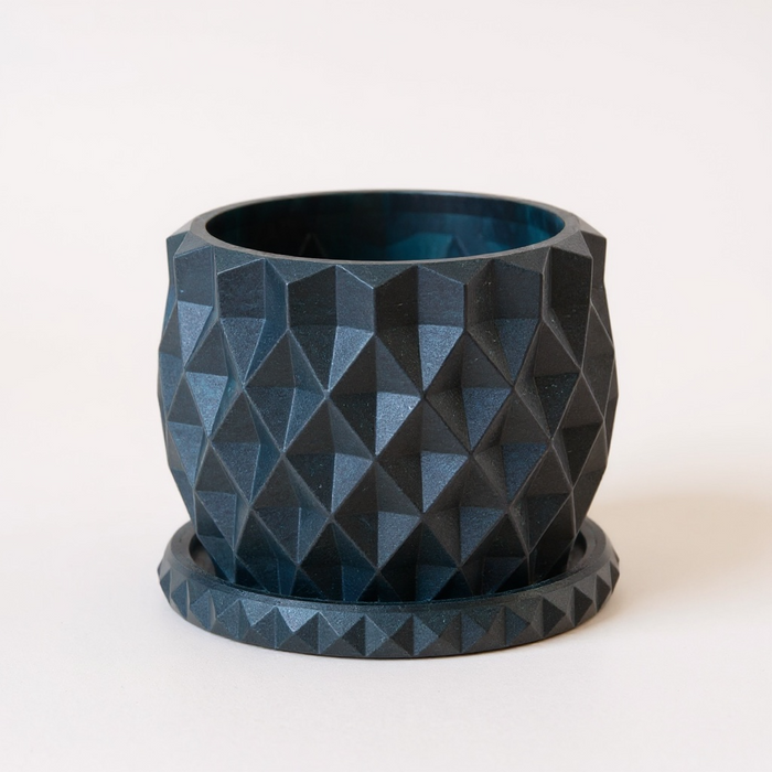 3D Printed Planter Pot "Prisma" with Drainage, Geometric Plant Pot, Modern Succulent Pot, Gift, Unique Home Decor
