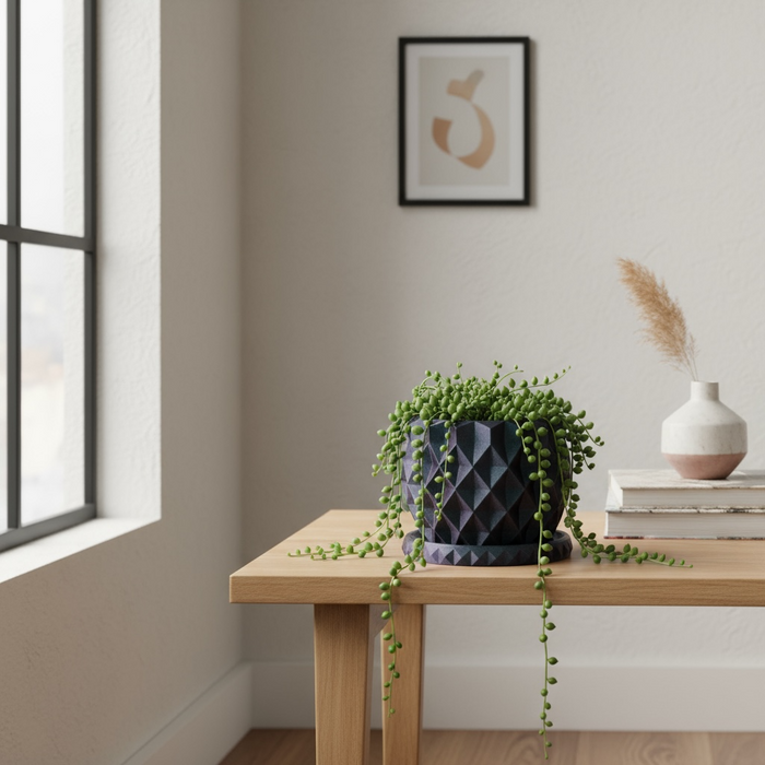 3D Printed Planter Pot "Prisma" with Drainage, Geometric Plant Pot, Modern Succulent Pot, Gift, Unique Home Decor