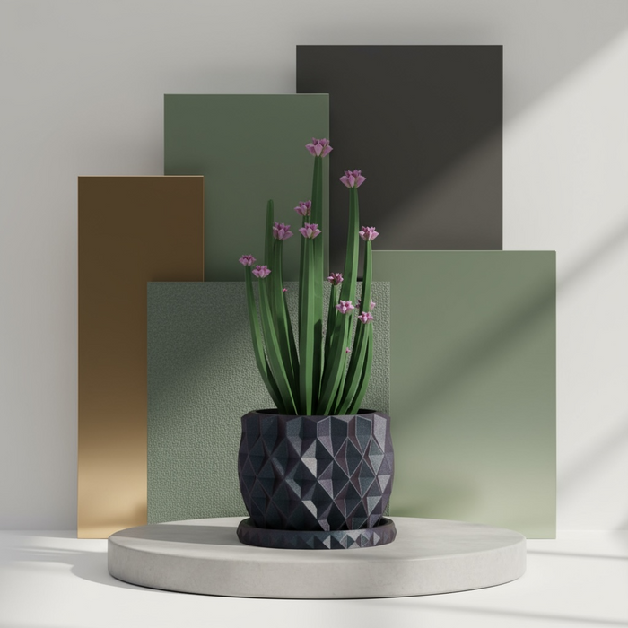3D Printed Planter Pot "Prisma" with Drainage, Geometric Plant Pot, Modern Succulent Pot, Gift, Unique Home Decor