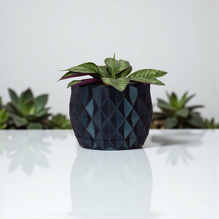 3D Printed Planter Pot "Prisma" with Drainage, Geometric Plant Pot, Modern Succulent Pot, Gift, Unique Home Decor