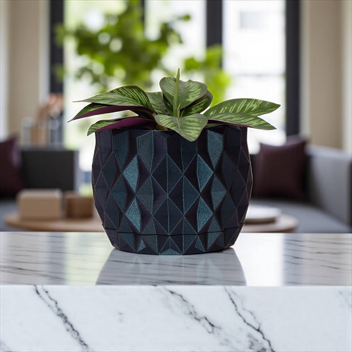 3D Printed Planter Pot "Prisma" with Drainage, Geometric Plant Pot, Modern Succulent Pot, Gift, Unique Home Decor