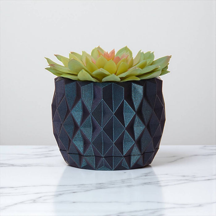 3D Printed Planter Pot "Prisma" with Drainage, Geometric Plant Pot, Modern Succulent Pot, Gift, Unique Home Decor