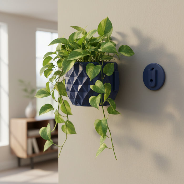 Wall Planter Pot "Prizma"— 3D Printed PLA, Drainage Options