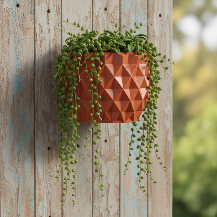 Wall Planter Pot "Prizma"— 3D Printed PLA, Drainage Options