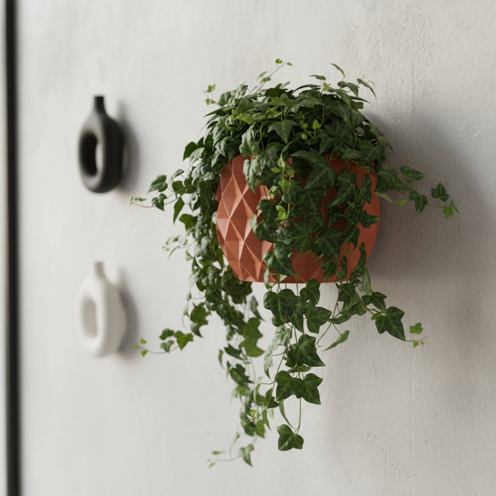 Wall Planter Pot "Prizma"— 3D Printed PLA, Drainage Options