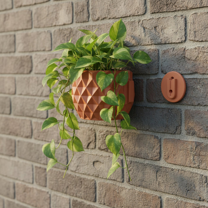 Wall Planter Pot "Prizma"— 3D Printed PLA, Drainage Options