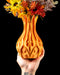 Pyra sculptural flower vase with flame-like petal ribs