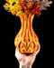 Pyra sculptural flower vase with flame-like petal ribs