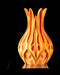 Angled view of Pyra vase showing raised flame and petal geometry