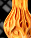 Detail view of Pyra organic vase with flame-petal texture