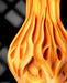 Detail view of Pyra organic vase with flame-petal texture