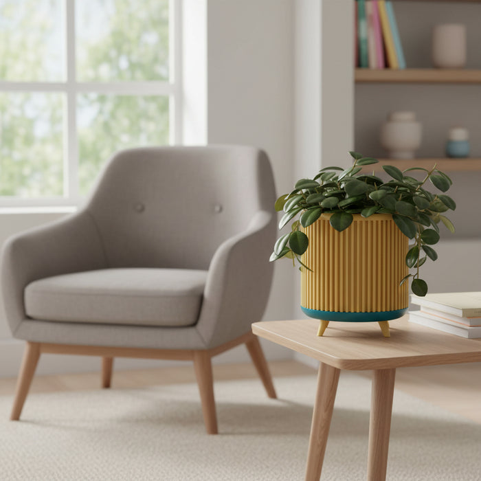 Planter pot “Quadra”– Ribbed 3D-Printed Planter with Legs