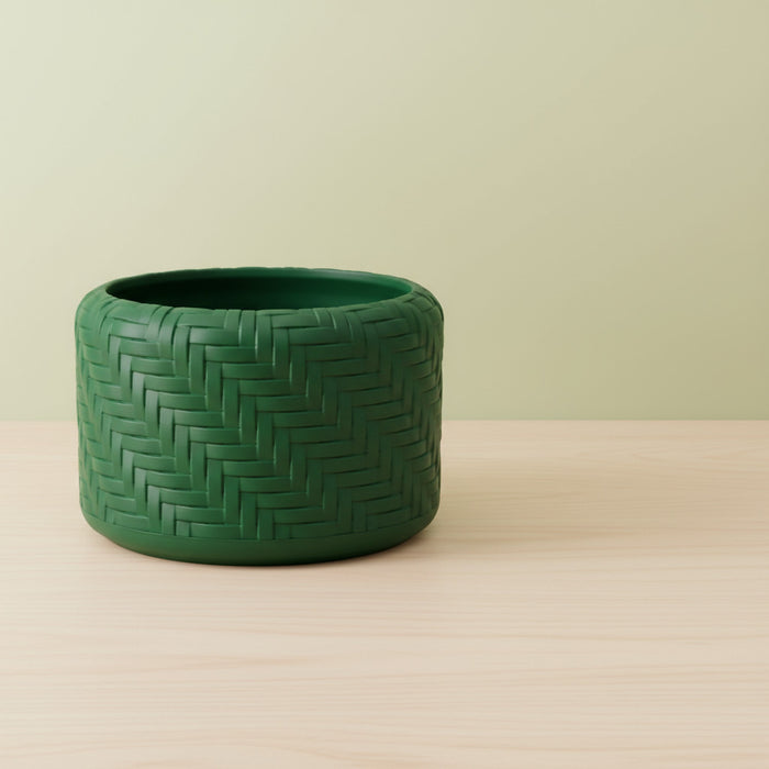 3D Printed Woven Pot "Ravena"– Textured Pot with Drainage, Eco Planter, Decorative Indoor · by Viviero3D