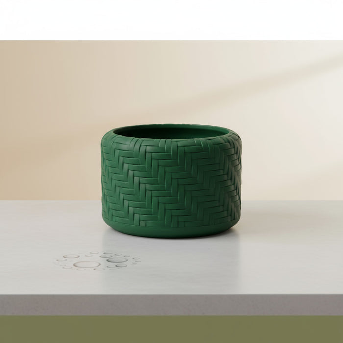 3D Printed Woven Pot "Ravena"– Textured Pot with Drainage, Eco Planter, Decorative Indoor · by Viviero3D