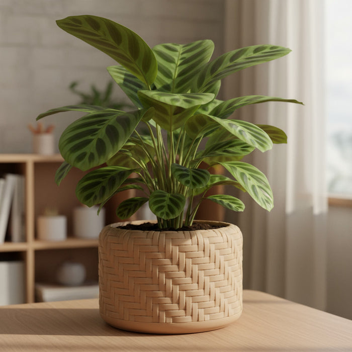 3D Printed Woven Pot "Ravena"– Textured Pot with Drainage, Eco Planter, Decorative Indoor · by Viviero3D