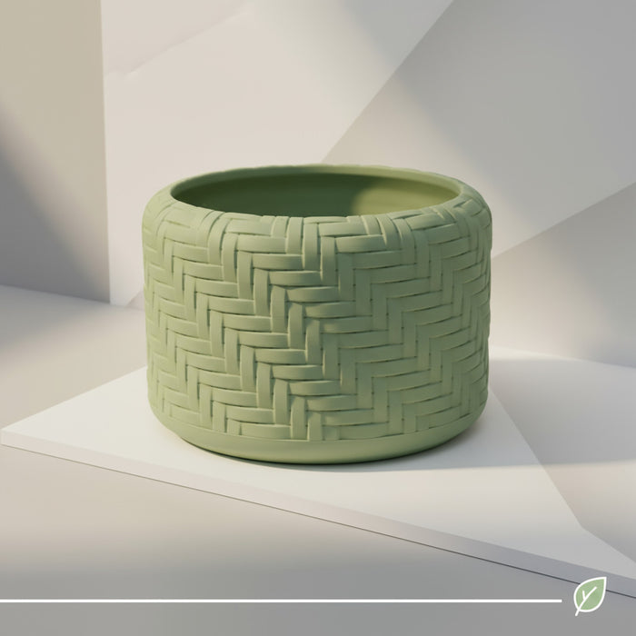 3D Printed Woven Pot "Ravena"– Textured Pot with Drainage, Eco Planter, Decorative Indoor · by Viviero3D