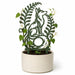 Renva fox plant trellis in a cream planter supporting a flowering climbing vine