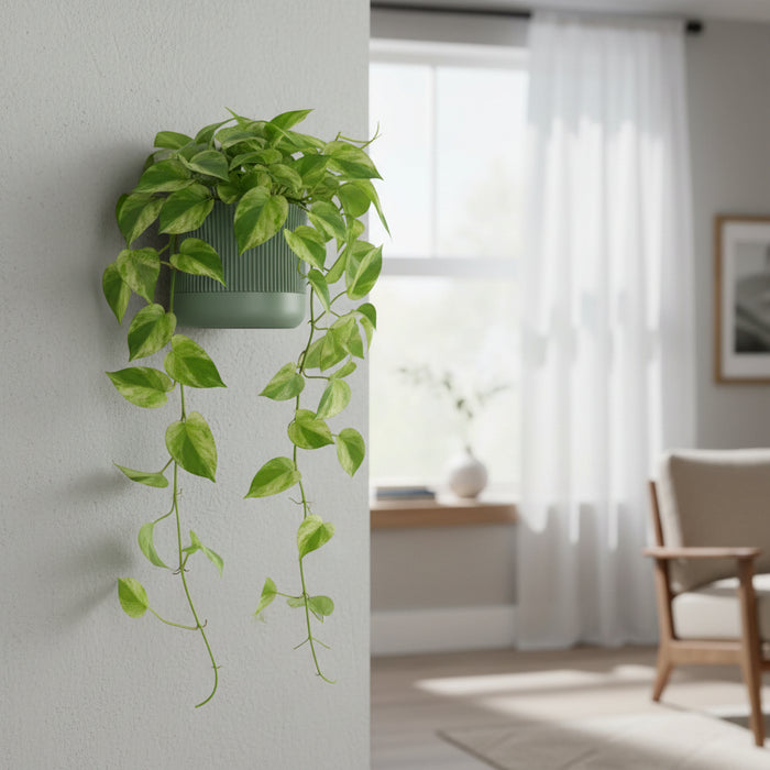 Wall Mounted Planter “Rialto” – Sculptural Ribbed Wall Planter with Two-Color Customization