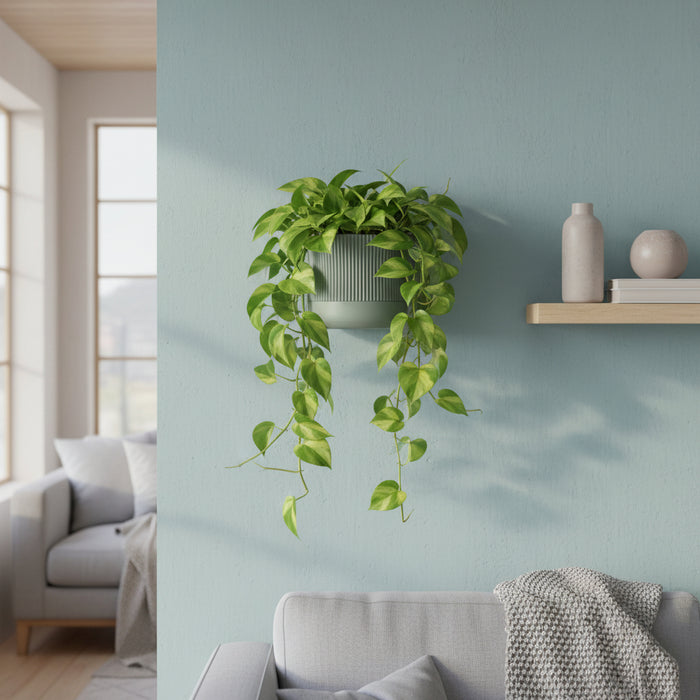 Wall Mounted Planter “Rialto” – Sculptural Ribbed Wall Planter with Two-Color Customization