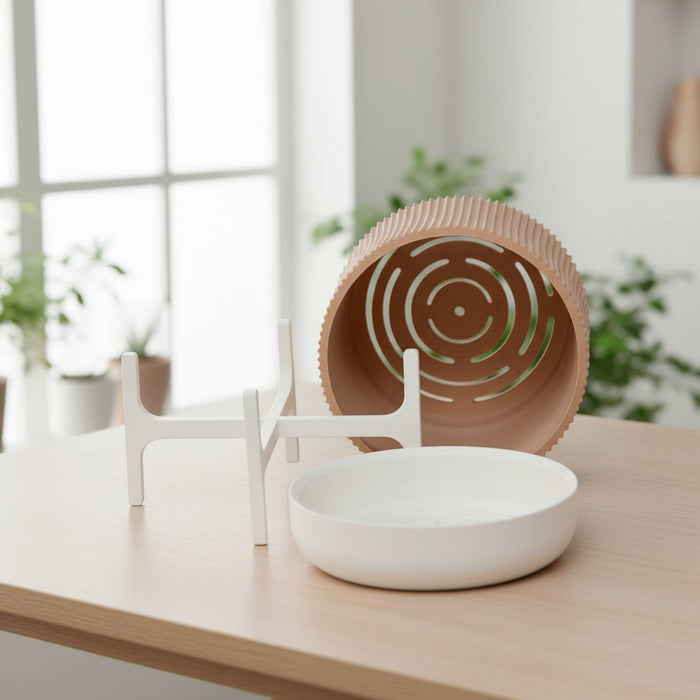 Planter pot "Rialto" – 3D Printed Ribbed Pot with Stand