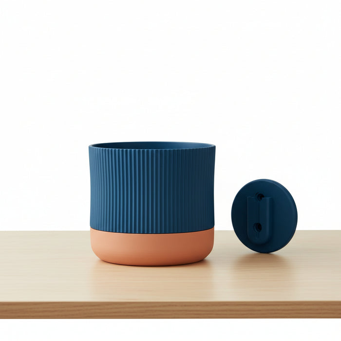 Wall Mounted Planter “Rialto” – Sculptural Ribbed Wall Planter with Two-Color Customization