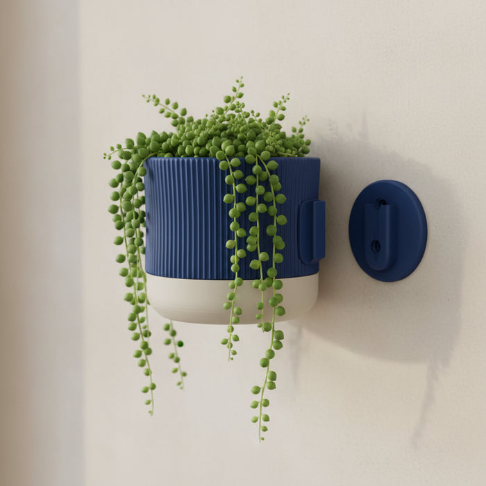 Wall Mounted Planter “Rialto” – Sculptural Ribbed Wall Planter with Two-Color Customization