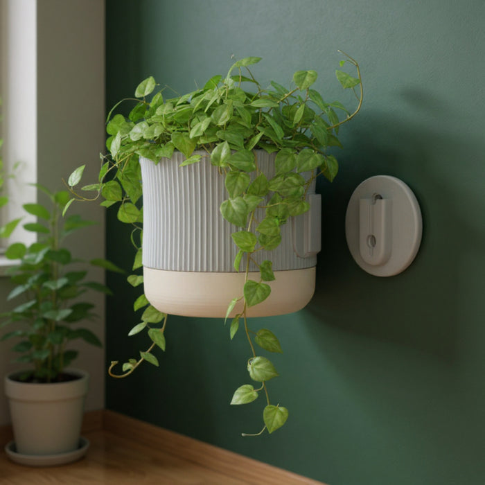 Wall Mounted Planter “Rialto” – Sculptural Ribbed Wall Planter with Two-Color Customization