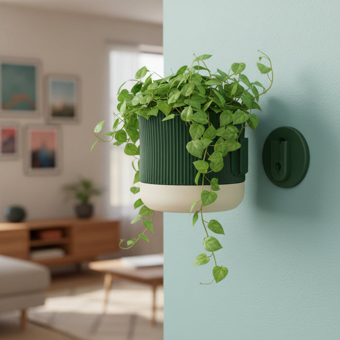 Wall Mounted Planter “Rialto” – Sculptural Ribbed Wall Planter with Two-Color Customization