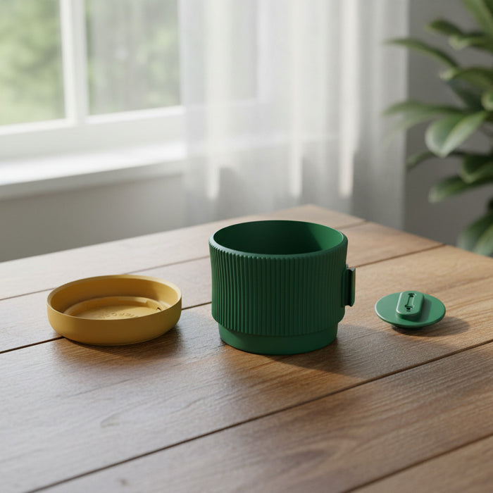 Wall Mounted Planter “Rialto” – Sculptural Ribbed Wall Planter with Two-Color Customization