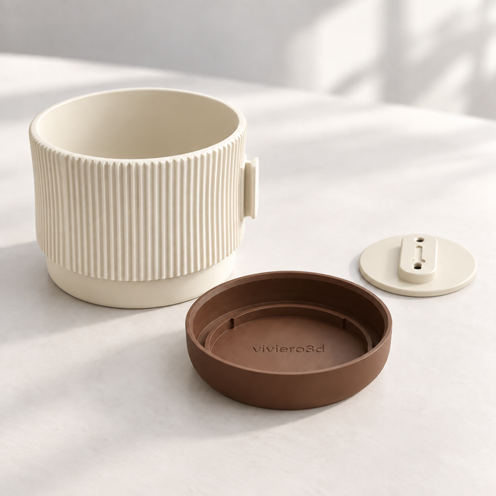 Rialto Two-Color Ribbed Wall Planter | Plant Pot