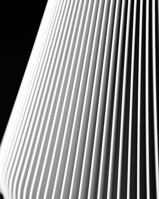 Close detail of Rillan vase fine vertical rib texture