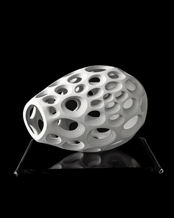 Ringo perforated vase angled side view