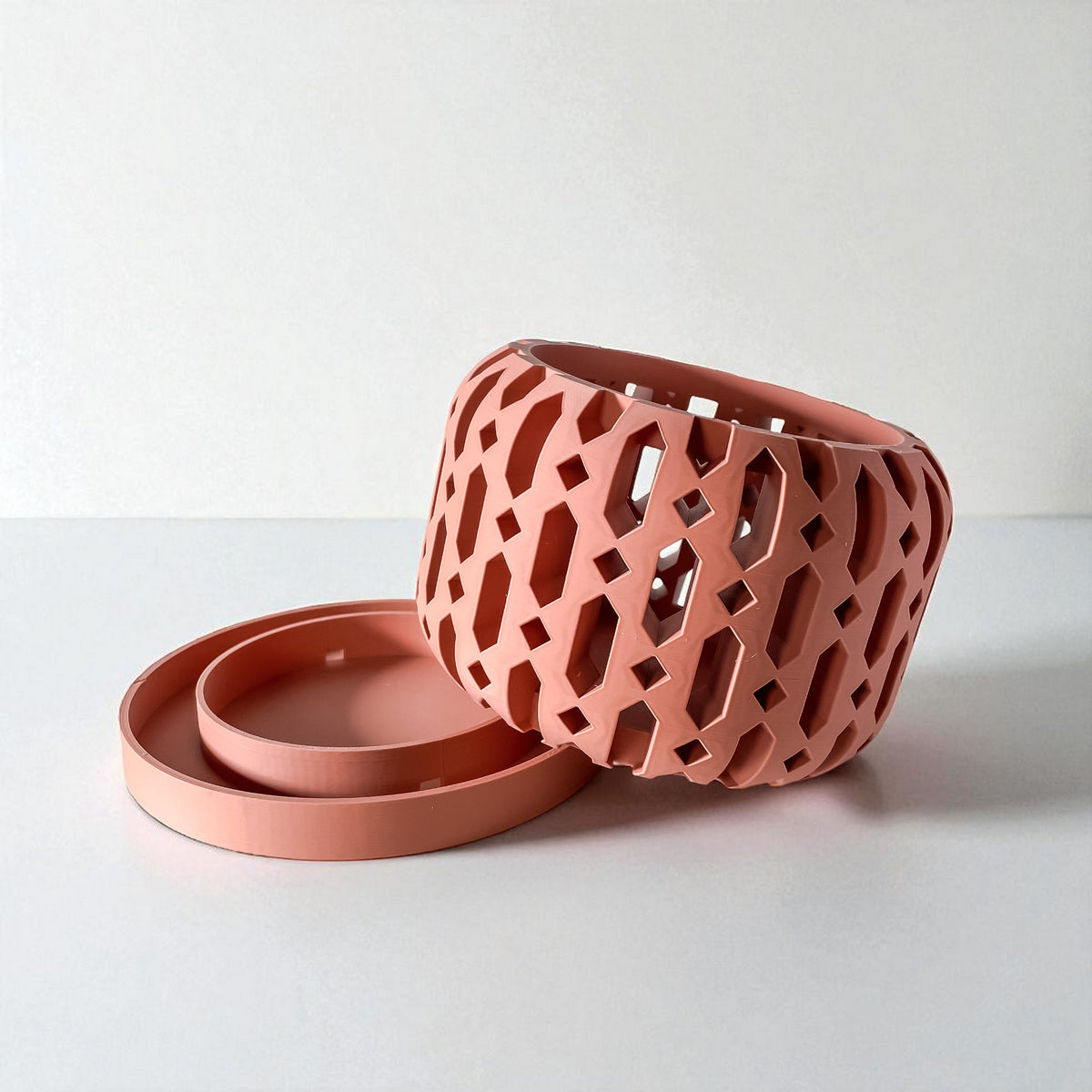 Ritar diamond lattice ventilated orchid pot, indoor display view