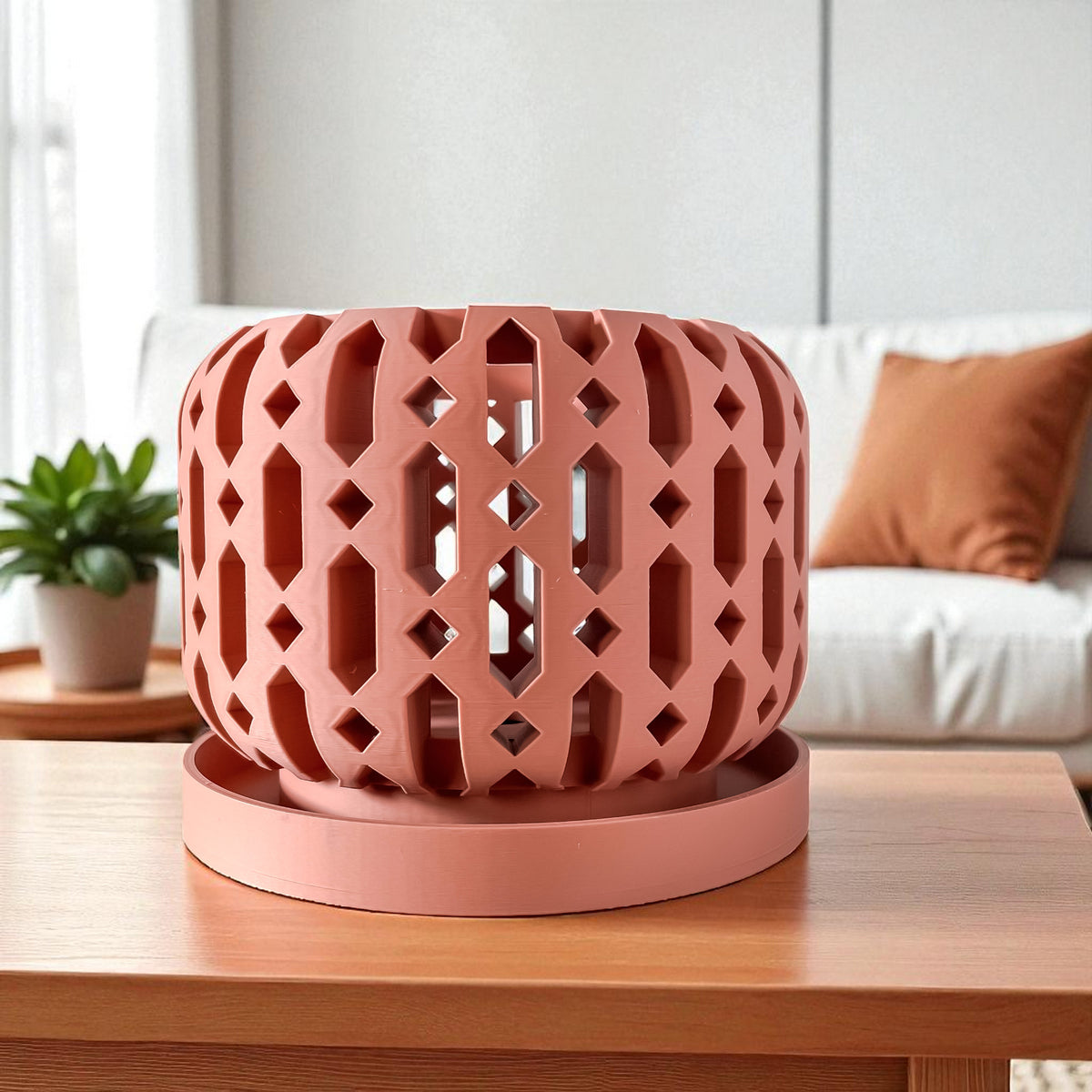 Ritar diamond lattice ventilated orchid pot, openwork detail